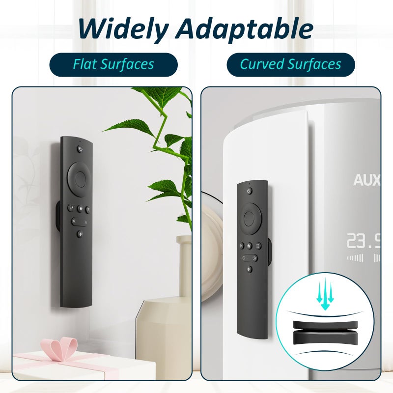 Vaszu Magnetic Remote Control Holder Wall Mount Self-Adhesive  6 Pack Upgraded Silicone Remote Organizer Storage Wall Holder for Home Office TV  Fan and Air Conditioner Remote Control 6 Black - Image 2